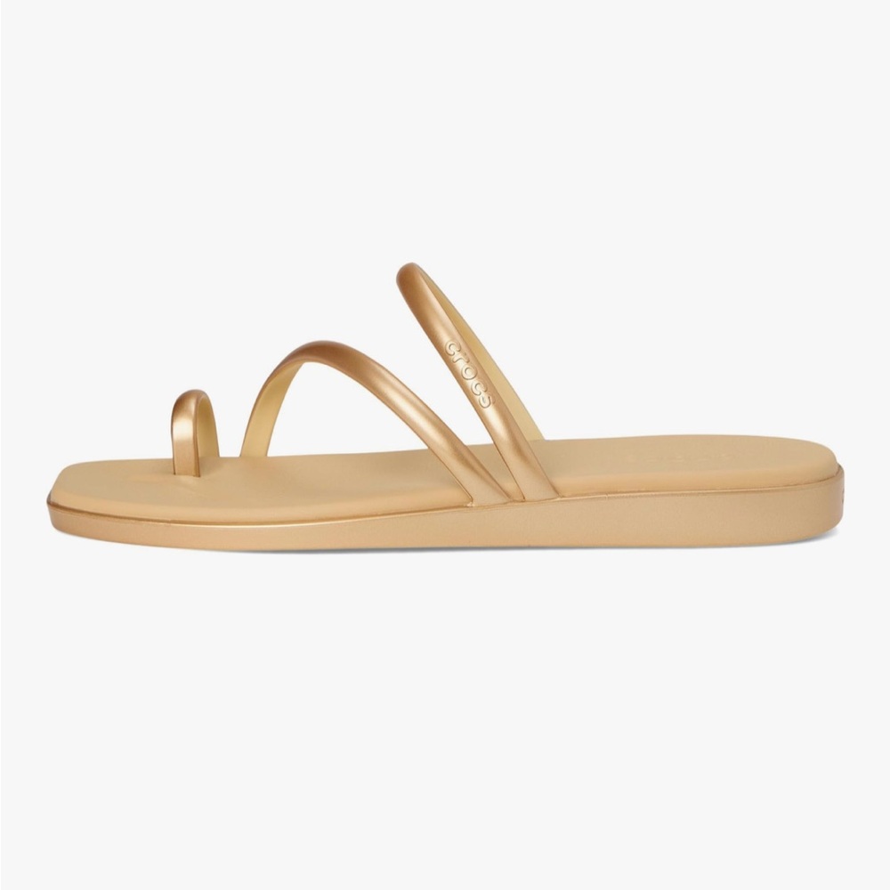 NWT Crocs Miami Toe Loop Women's Sandals - Gold Size 7 - Picture 4 of 10